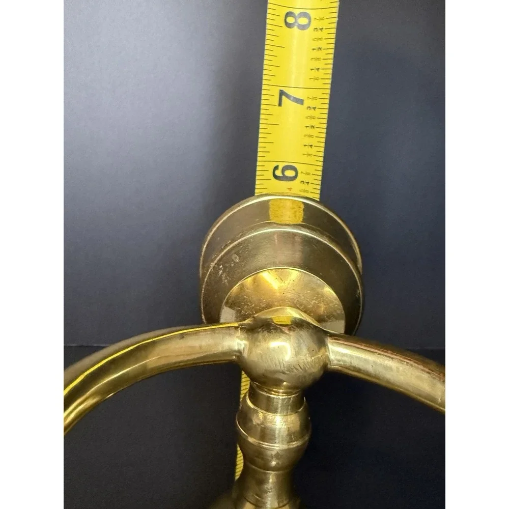 Vintage‎ Brass Wall Sconce With Rowel Holder And Candle Holder. Made In India